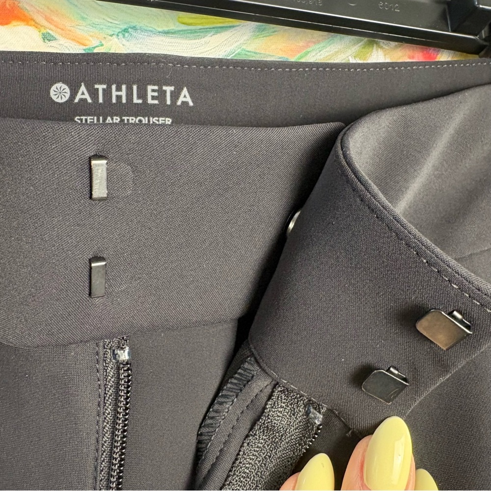 Athleta Stellar Trouser Black Slim Fit Work Pants Stretch Women 10 - Picture 4 of 11